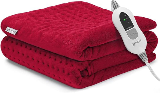 GENIANI Electric Heating Pad for Back Pain & Cramps Relief, Electric Throw, Auto Shut Off, Machine Washable, Moist Heat Pad for Neck & Shoulder, 12x24 Viva Magenta