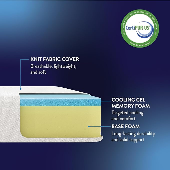 Best Price Mattress 10 Inch Memory Foam Mattress, Medium Firm, Cooling Gel Infused, Certified Safe Foams & Fabric, Mattress in a Box, King