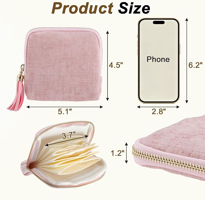 VOCOSTE Travel Jewelry Case, Portable Jewelry Organizer with 6 Independent Layers, Small Pouch Bag for Necklace Bracelet Rings Earring Storage, Women Gift Idea, Pink - Image 4