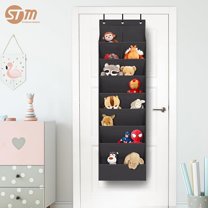 STORAGE MANIAC Over the Door Shoe Organizer Heavy-Duty Large Deep Pocket Hanging Shoe Organizer Shoe Rack Door Closet Shoe Organizer for Wall, Dorm & Narrow Door Storage Shoe Holder Black, 2 Pack - Image 8