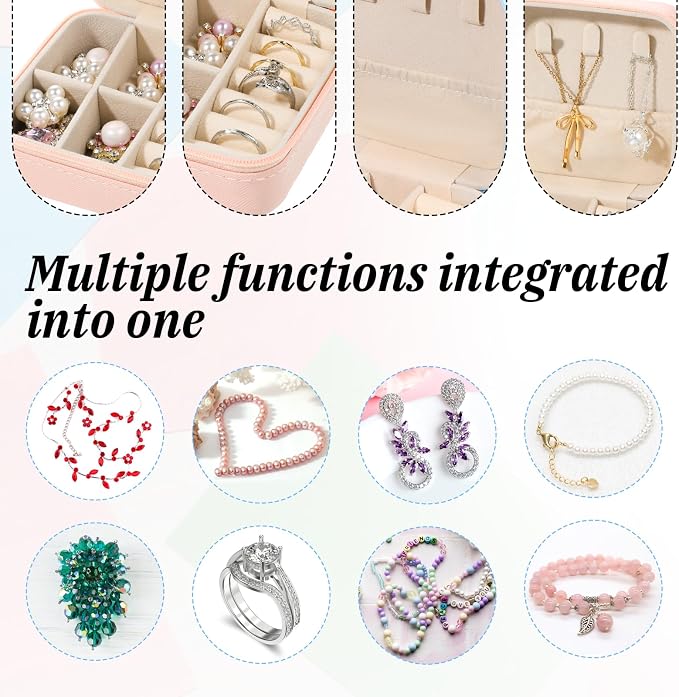 Prasacco 12 Pcs Travel Jewelry Case Bridesmaid Gifts Box PU Leather Small Travel Jewelry Box Mini Jewelry-Organizer for Earrings Rings Necklaces Women Girls Bridesmaid Proposal Gifts, 6 Colors - Image 5