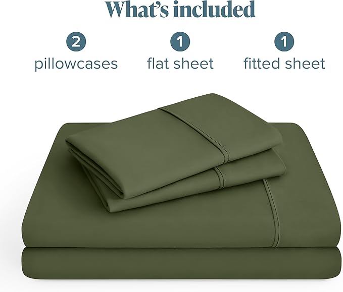 Bare Home California King Sheet Set - 1800 Ultra-Soft Microfiber Cal King Bed Sheets - Double Brushed - Deep Pockets - Easy Fit - 4 Piece Set - Bed Sheets (California King, Cypress)