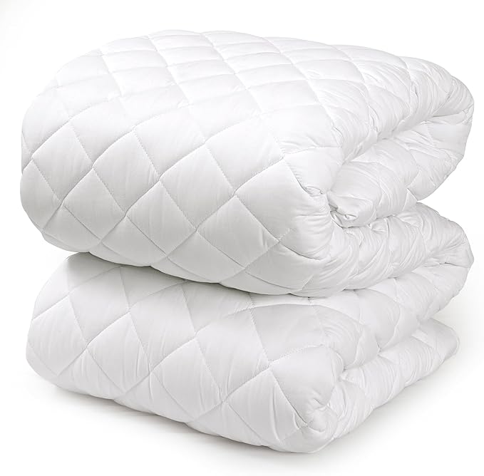 Royale Linens Queen Size Mattress Topper - Soft Quilted Mattress Protector - Fitted Deep Pocket Fits Up to 16 Inch - Elastic Fitted Bed Cover - Machine Washable Bed Protector (60x80 Inches)