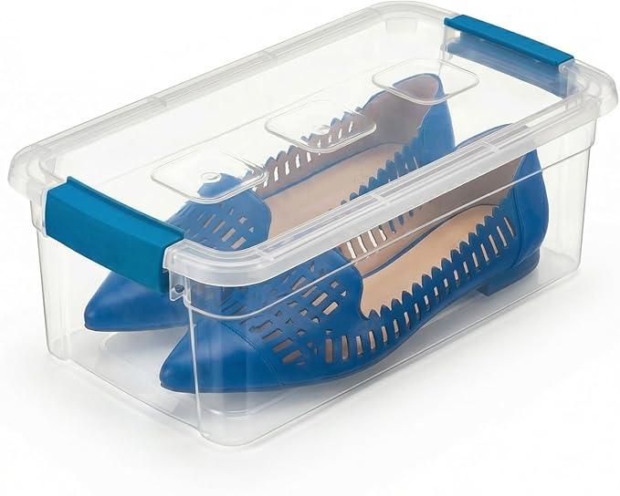 Tribello Clear Plastic Storage Bins with Lids Stackable Storage Bins (6 Quart) - Image 5