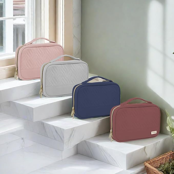 Jewelry Travel Case Organizer for Necklaces, Earrings, Rings, Bracelet, Watch, Soft Sided, Grey - Image 7