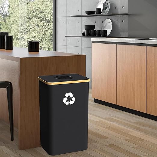 Recycling Bin Kitchen Indoor Home 40 Gallon 156L Recycle Bin with Lid 2 Removeable Reusable Inner Bag Bottle Can Glass Waste Plastice,Big Black - Image 6