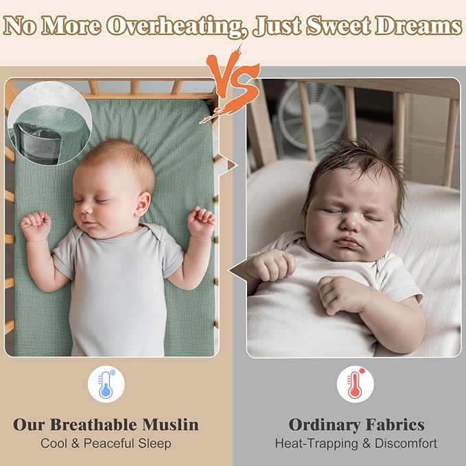 Basumee Muslin Bassinet Sheets for Baby Girl Boy 2 Pack Soft Breathable Baby Bedside Bassinet Fitted Sheets with Bottom Elastic Band Mattress Cover for Rectangle Oval Hourglass Bassinets