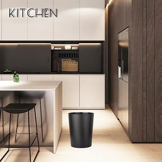 UUJOLY Small Trash Can Wastebasket Garbage Can Container Bins for Bathrooms, Laundry Room, Kitchens, Offices, Kids Rooms, Dorms (Black) - Image 5
