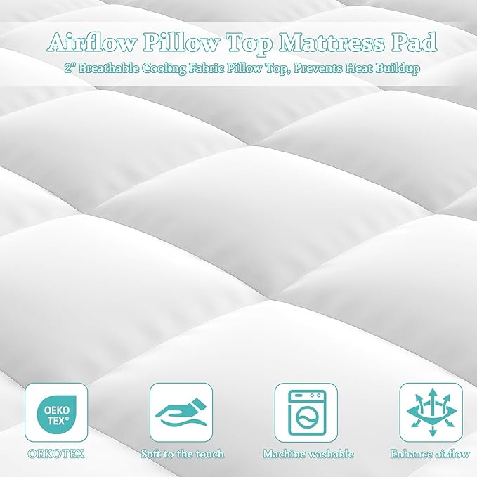 Memory Foam Mattress Topper Twin, 4inch Dual Layer Cooling 2''Gel Green Tea Memory Foam & 2" PillowTop Mattress Pad, 8-21inch Deep Pocket, Egg Crate for Back Pain Relief