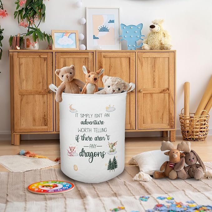 Dragon Nursery Kids Laundry Basket, Toybox for Boys Room, Dragon Fantasy Nursery Laundry Basket Hamper Waterproof Collapsible Clothes Toys Storage Bin Organizer for Kids Room Playroom Bathroom - Image 5