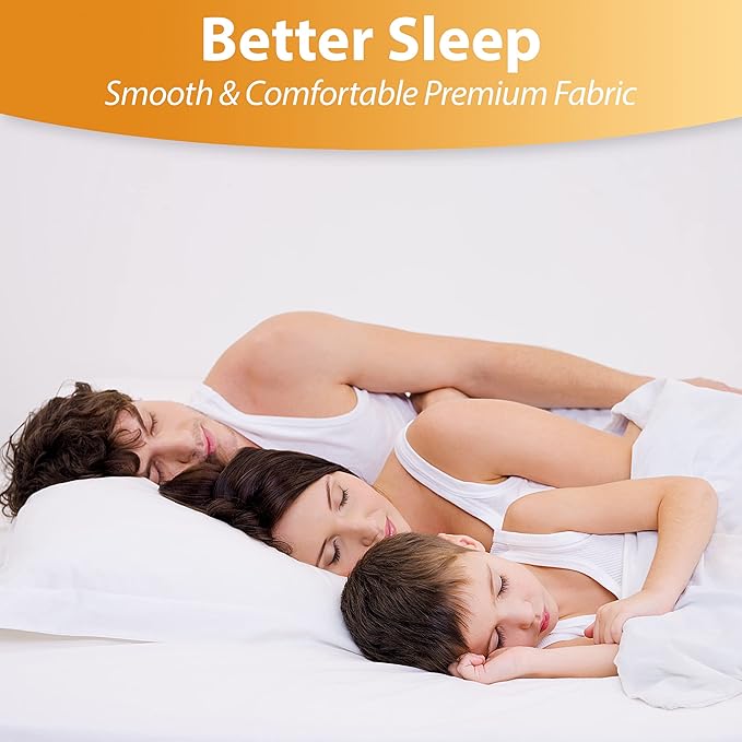 Waterproof Mattress Protector Twin Size - 6-Sided Zippered Mattress Encasement, Breathable Fabric Cover, Machine Washable, Fits Twin Mattress 39 x 75 Inches, Up to 16" Deep