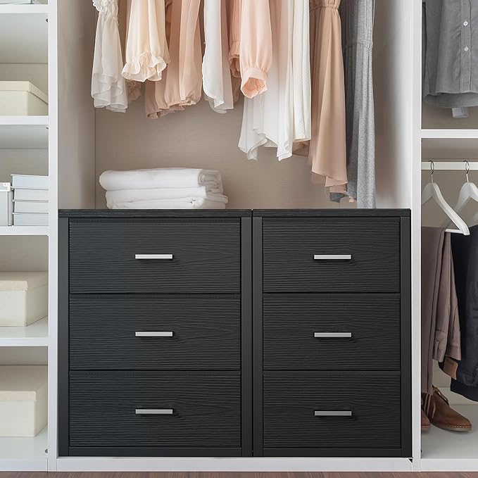 BOLUO Closet Drawers Black 3 Drawer Dresser for Closet Organizers and Storage Bedroom Dorm Modern - Image 7