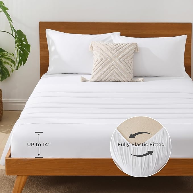 Andency Beige Super King Plus Comforter Set - 7 Pieces Cream Bed in a Bag Oversize Bedding Comforter Sets, Summer Solid Soft Lightweight Comforter with Fitted Sheets, Flat Sheets, Pillowcases & Shams