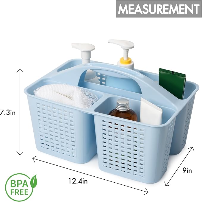 Tiawudi Portable Shower Caddy, Caddy Organizer with Handle, Plastic Shower Basket Hold Soap, Shampoo, Hair Supplies and Beauty Products, Cleaning Supplies Organizer for Home, Dorm, Shelf and Cabinet - Image 2