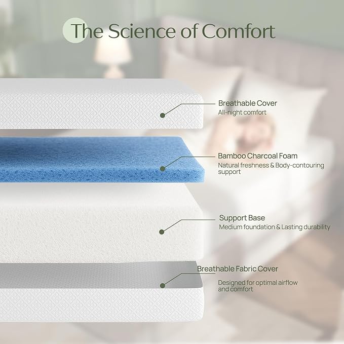 Rolanstar Queen Size Mattress, 8 Inch Gel Memory Foam Mattress in a Box, Fiberglass Free, Breathable for Cooler Sleep Supportive & Pressure Relief, CertiPUR-US Certified, White