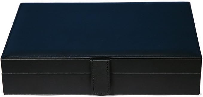 HONEY BEAR Men/Women's Cufflinks Jewelry Box - Faux Leather Display Case Storage Organizer Black, for Rings Earrings Tie Clips - Image 3