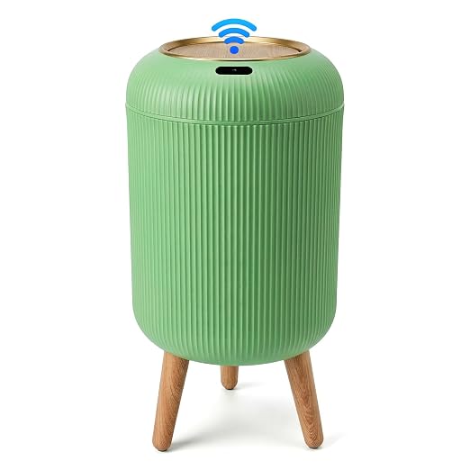 Pukomc Smart Sensor Wastebasket, Convenient and Hygienic Easy to Use, Technology Sensor Waterproof Wastebasket Plastic Trash can for Kitchen, Bathroom, Bedroom, Living Room, Office and Outdoor Green by Pukomc