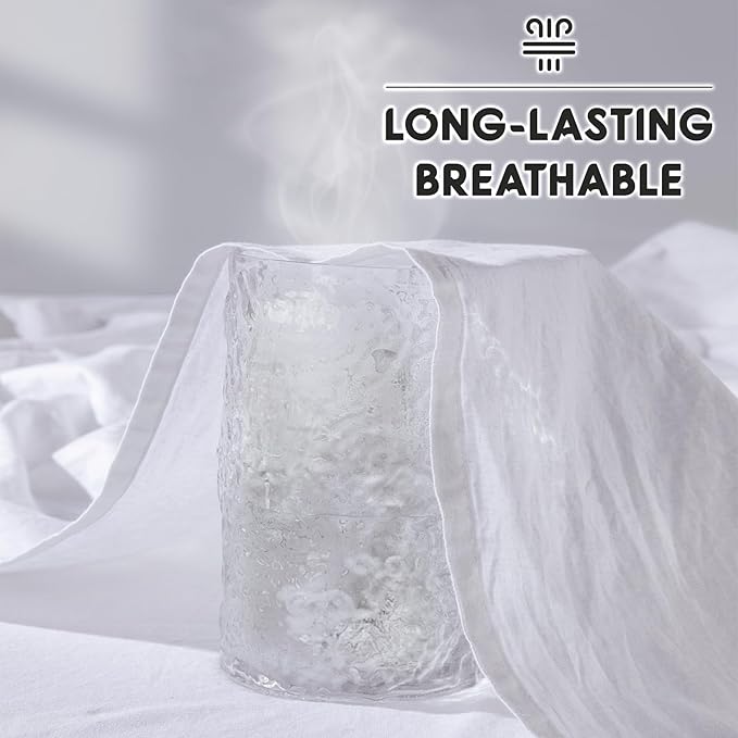 SONORO KATE 100% French Pure Linen Sheets, Extra Deep Pocket up to 18"-24", Breathable and Durable Linen Sheets, Anti-Tear Linen Bed Sheets, Machine Washable - 4 Piece (White, Queen(24" deep))