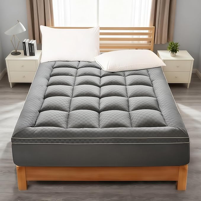 3 inch Memory Foam Mattress Topper Full Size Pillow Top - Extra Thick Padded Mattress Pad & Protector, Breathable Fitted Deep Pocket 8-21, Ultra Soft & Supportive 1100GMS