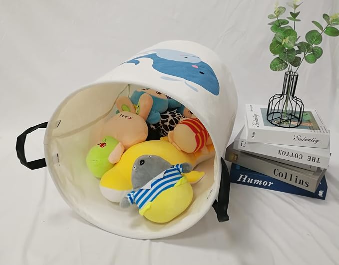 MAIZMZ Kids Hamper Baby Laundry Basket Gift Toy Box Storage Nursery Bins Waterproof Organizer Large Canvas Collapsible Chest for Home/Dorm/Kitchen/Pet/Office/Closet/Shelf/Room Decor - Image 3