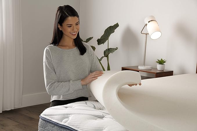Serta CopperGel Cooling, Pressure-Relieving Memory Foam Mattress Topper, 3 Inch, Queen