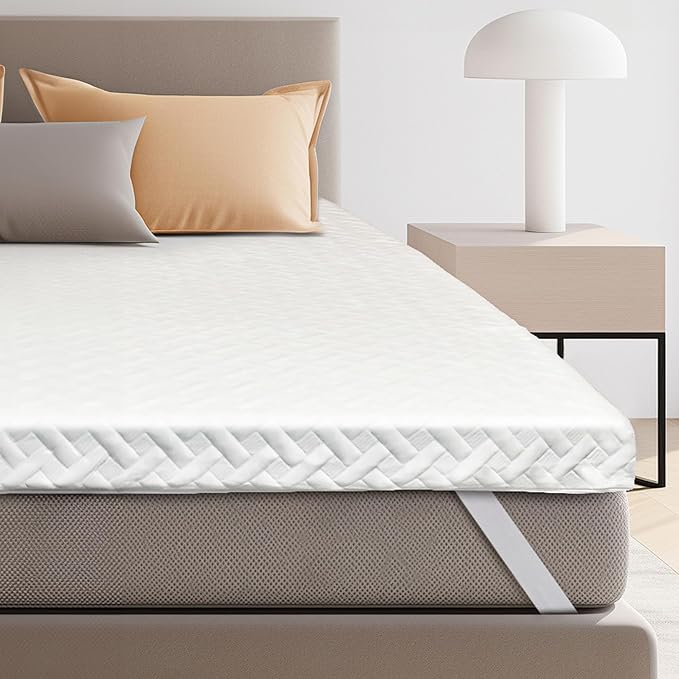 3 Inch Gel Memory Foam Mattress Topper King Size for Back Pain, Cooling Mattress Pad Bed Topper with Removable and Washable Bamboo Cover, CertiPUR-US & Oeko-Tex Certified – White