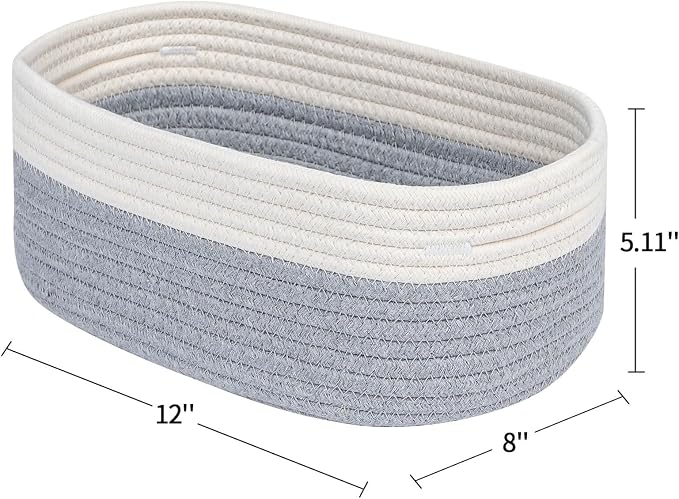 CubesLand Cube Shelf Storage Baskets for Organizing, Woven Shelf, Closet Bins Shelves Toy Basket Box Nursery Baby 2 Packs Organization Off White/Light Gray - Image 6