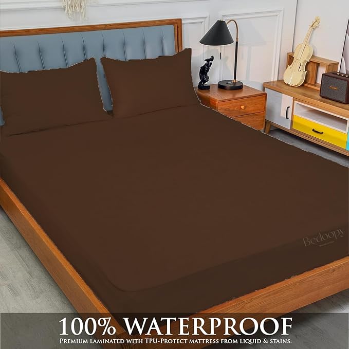 36X76 Truck Sleeper Waterproof Mattress Protector Pad Cover RV Bunk & Truck Sleeper Soft Terry Cotton Chocolate Luxury RV Mattress Protector 10" Inch Deep Pocket Easy Care