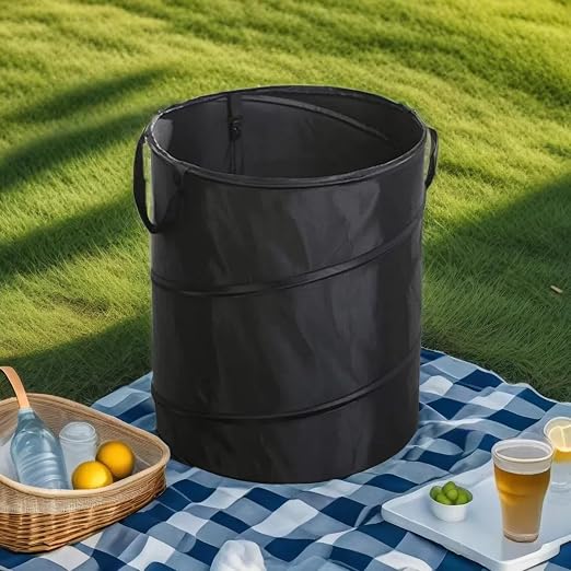 Collapsible Trash can/Folding Garbage Cans,Portable Trash can,Pop Up Trash Can,for Camping Garbage Can Collapsible,Clothes and Toys Recycle bin (Black) - Image 7