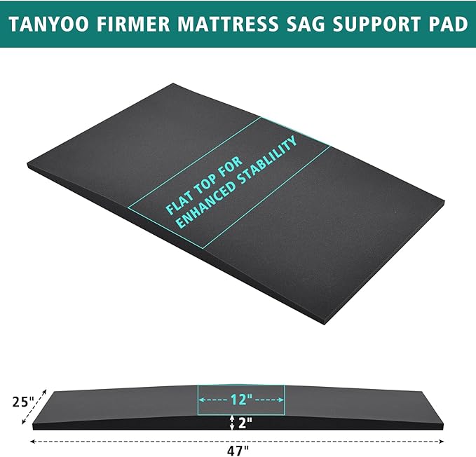 TANYOO Sagging Mattress Support Fix Sinking Beds High Density Foam Insert Pad for Sagging Bed Repair and Extends Life 47 x 25 x 2 Inches Pack of 1