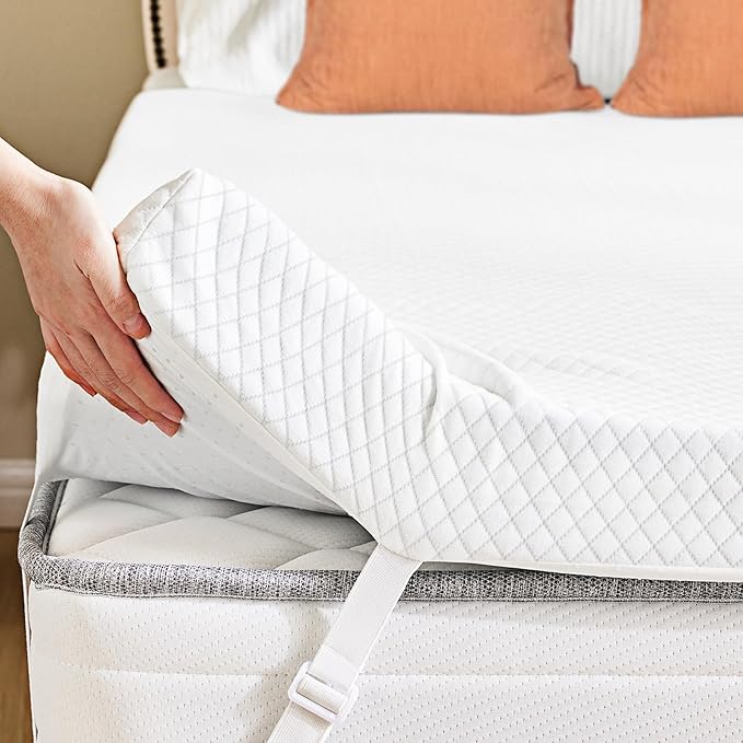 Sweetcrispy Mattress Topper Twin with Removable Soft Cover, Memory Foam 2 Inch Thick Gel Infused Cooling Toppers Pad for Twin Size Bed, Sleeper Sofa, RV, Camper, CertiPUR US Certified