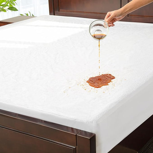 ClevaHome Full Size 100% Waterproof Mattress Protector, Deep Pockets Fits up to 18 Inches, Soft Breathable Noiseless Terry Cover, Machine Washable