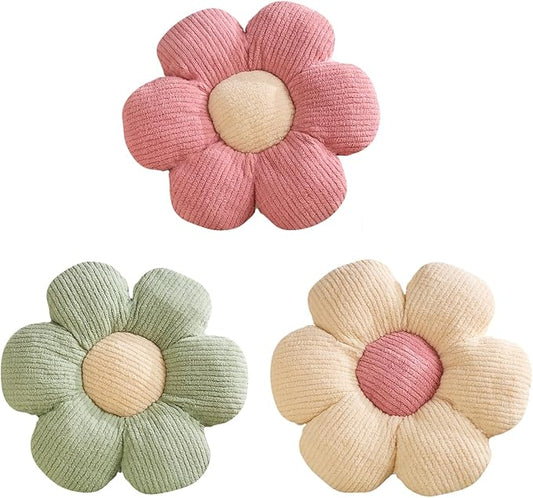 XIAIJIA 3 Pcs Flower Pillow Flowers Shaped Cushion Decorative Daisy Pillow for Bed Cute Throw Pillow Flower Floor Pillow Soft Seat Cushion 15.7"