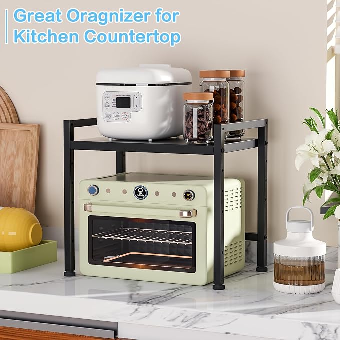 17.3 Inches Metal Storage Shelves,150LBS Heavy Duty Shelving Units and Storage For Small Appliance,Adjustable Utility Storage and Organization Shelf Rack For Kitchen Cabinet Closet Under Sink Pantry - Image 6