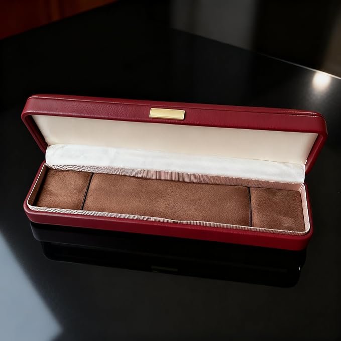 Luxury Burgundy Leather Jewelry Box with Soft Velvet Lining, Elegant Storage Case for Necklaces, Earrings, Bracelets & Watches, Small Travel Organizer Skin-friendly Artificial Leather Cover Gift - Image 5