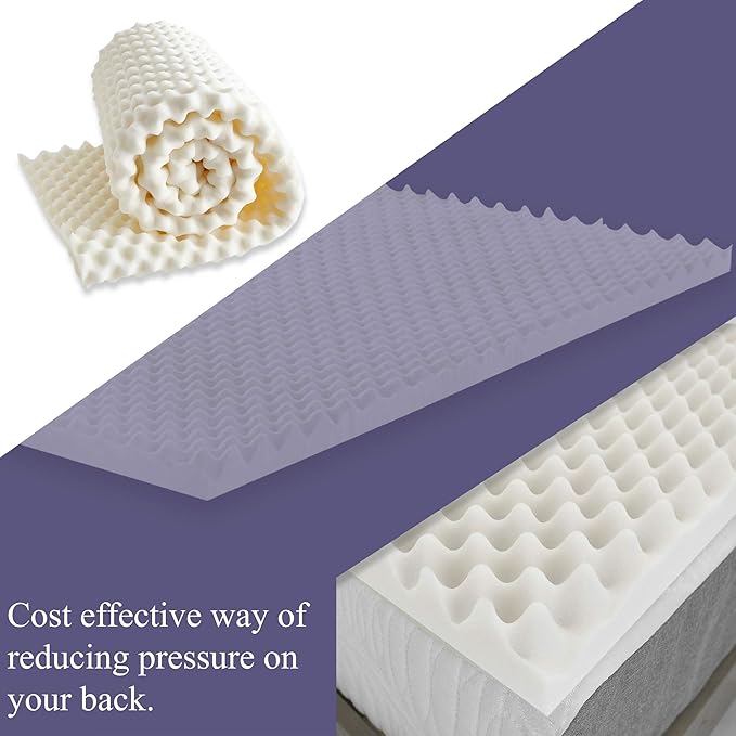 Zayton, 3-Inch Convoluted High Density Foam Mattress Topper, CertiPUR-US Certified for Superior Comfort and Support, Full, Green