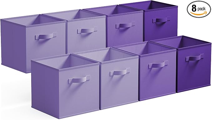 GRANNY SAYS Cube Storage Bins, 11 Inch Cube Storage Organizer, Fabric Storage Bins, Storage Cubes for Shelves, Closet, Purple Gradient, 8-Pack by GRANNYSAYS