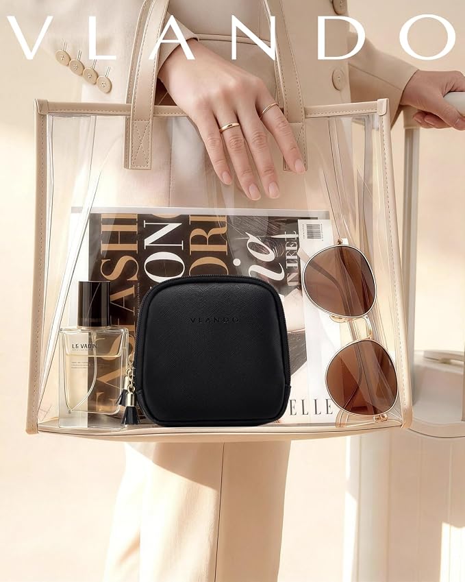 VLANDO Travel Jewelry Case,2-Layer Jewelry Organizer for Travel,Mothers Day Mom Gifts Teacher Gift,Multi-Compartment Jewelry Storage for Rings Earrings Necklaces Bracelets-Black - Image 9