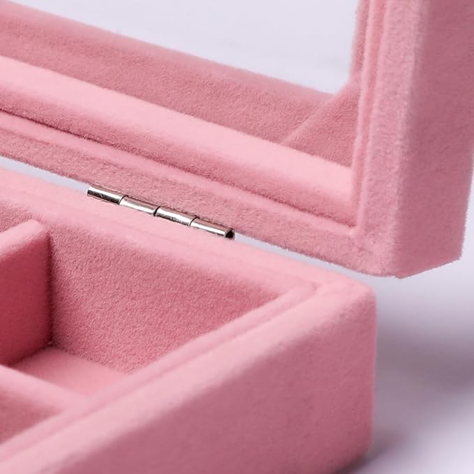 Frebeauty Jewelry Organizer Tray with Clear Lid,12 Grid Velvet Drawer Insert Jewelry Storage Box with Transparent lid Jewelry Display Case Store Showcase Jewelry Box Gift for Women(Pink,12 Grid) - Image 6
