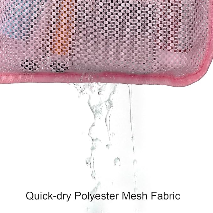 GYEUKHAM Hanging Mesh Shower Caddy for Bathroom - Quick Drying Portable Shower Organizer with Multiple Pockets for Soap,Shampoo and Cruise Ship Essentials Saving Bathroom Storage,Pink,2 Pack - Image 4
