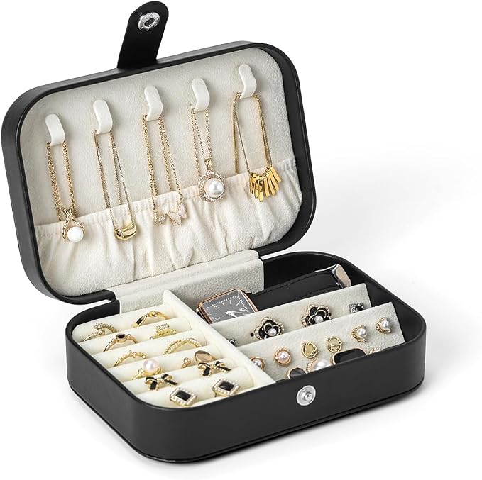 CASEGRACE Jewelry Box For Women Portable Travel Jewelry Case for Necklace Earring Rings Jewelry Holder Case Gift Box Girls by Casegrace