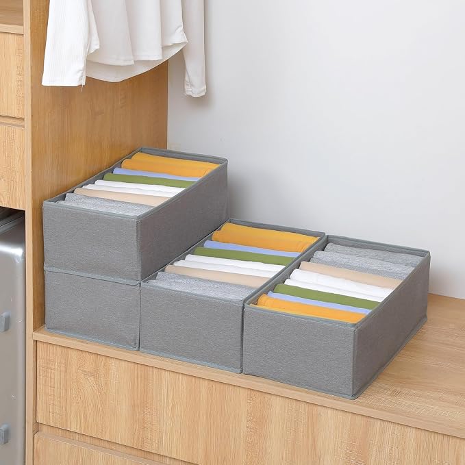 Qozary 4 Pack Drawer Organizers for Clothing, 10 Grids Foldable Dresser Drawer Organizers, Clothes Organizer for Folded Clothes, T-shirt, Tank Tops, Camisoles, Underwear, Leggings, Baby Clothes - Image 4