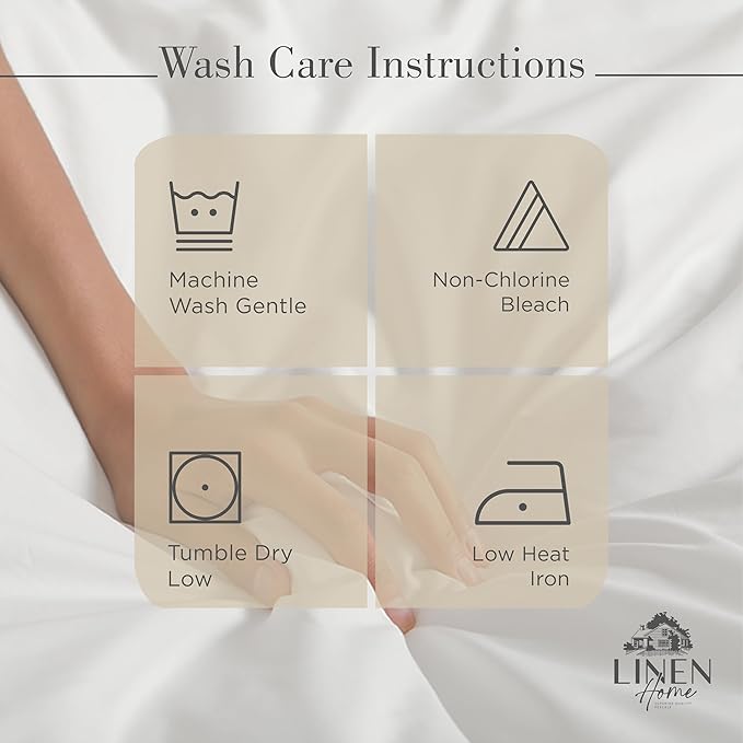 Linen Home 100% Cotton Percale Sheets Twin Size,Light Taupe, Deep Pocket, 3 Pieces Set - 1 Flat, 1 Deep Pocket Fitted Sheet and 1 Pillowcase, Crisp Cool and Strong Bed Linen