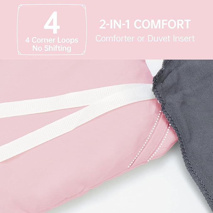 MUXHOMO Pink Full Comforter Sets, All Season Ultra Soft Down Alternative Bedding - 3 Piece Lightweight Bed Set Includes 1 Comforter (82"x86") and 2 Pillow Shams (20"x26")