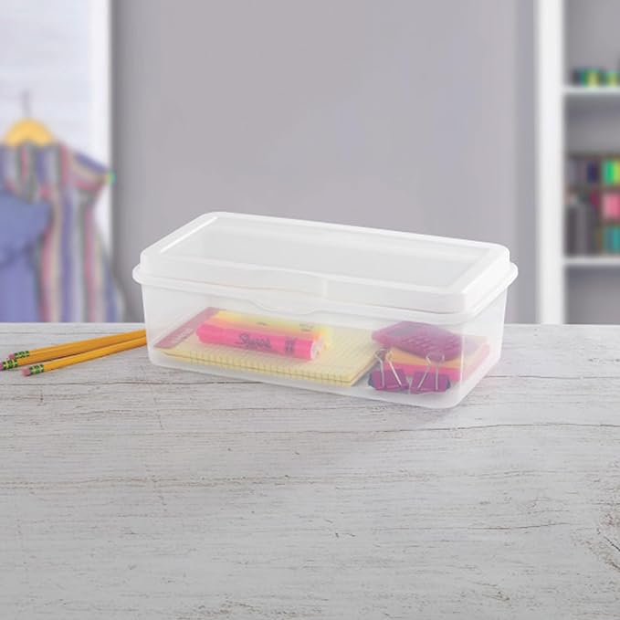 Sterilite 18-Pack FlipTop Stackable Rectangular Storage Bin with Hinging Lid, Clear - Image 5