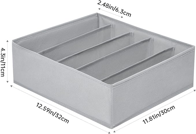 4 Packs Wardrobe Clothes Organizer,5 Grids Washable Portable Closet Organizer Storage Box Foldable Closet Drawer Organizer for thicker Scarves,Leggings,Long sleeve shirts（32 * 30 * 11） - Image 4