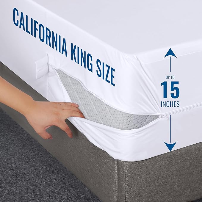 Utopia Bedding Mattress Protector Zippered California King Size (Pack of 10), 100% Waterproof Bed Bug and Dust Mite Proof Mattress Encasement, Absorbent 6 Sided Mattress Cover
