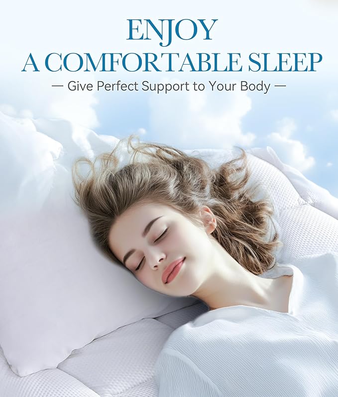 BDEUS Waterproof Dual Layer Memory Foam Mattress Topper Twin Size, 2 Inch Gel Memory Foam Plus 500 GSM Down Alternative Quilted Pillow Top Mattress Pad Cover for Kids, Pets