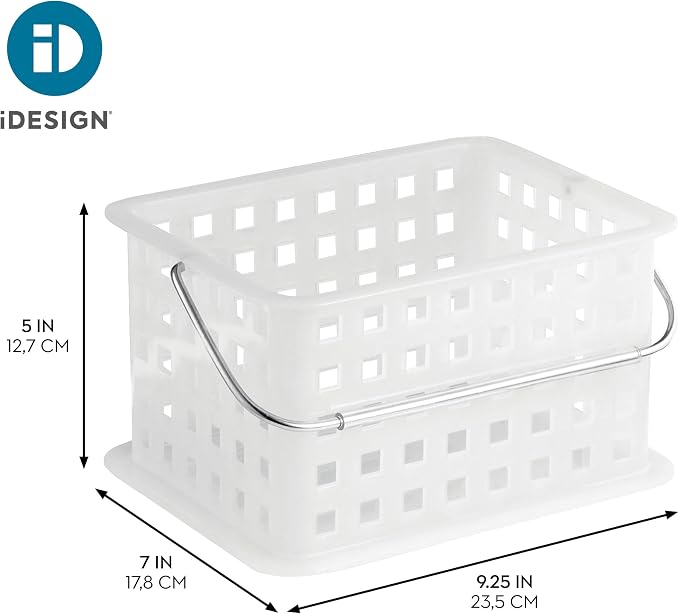 iDesign Small Shower Caddy with Handle, Portable Shower Organizer for Dorm or Bathroom, Clear Frost - Image 4