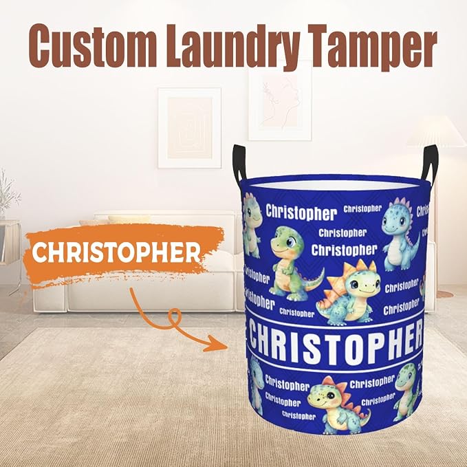 Custom Name Laundry Hamper, Personalized Laundry Basket with Name for Baby Boys Girls, Customized Collapsible Dirty Clothes Hamper Storage with Handles for Bedroom Bathroom Dorm Room Decor - Image 2